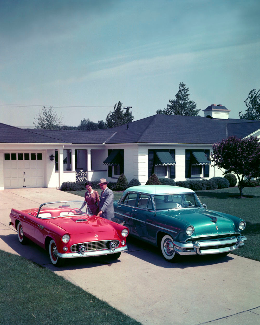 1955 Ford Thunderbird Convertible and a 1955 Lincoln Capri Special Custom Sedan 0001-4943