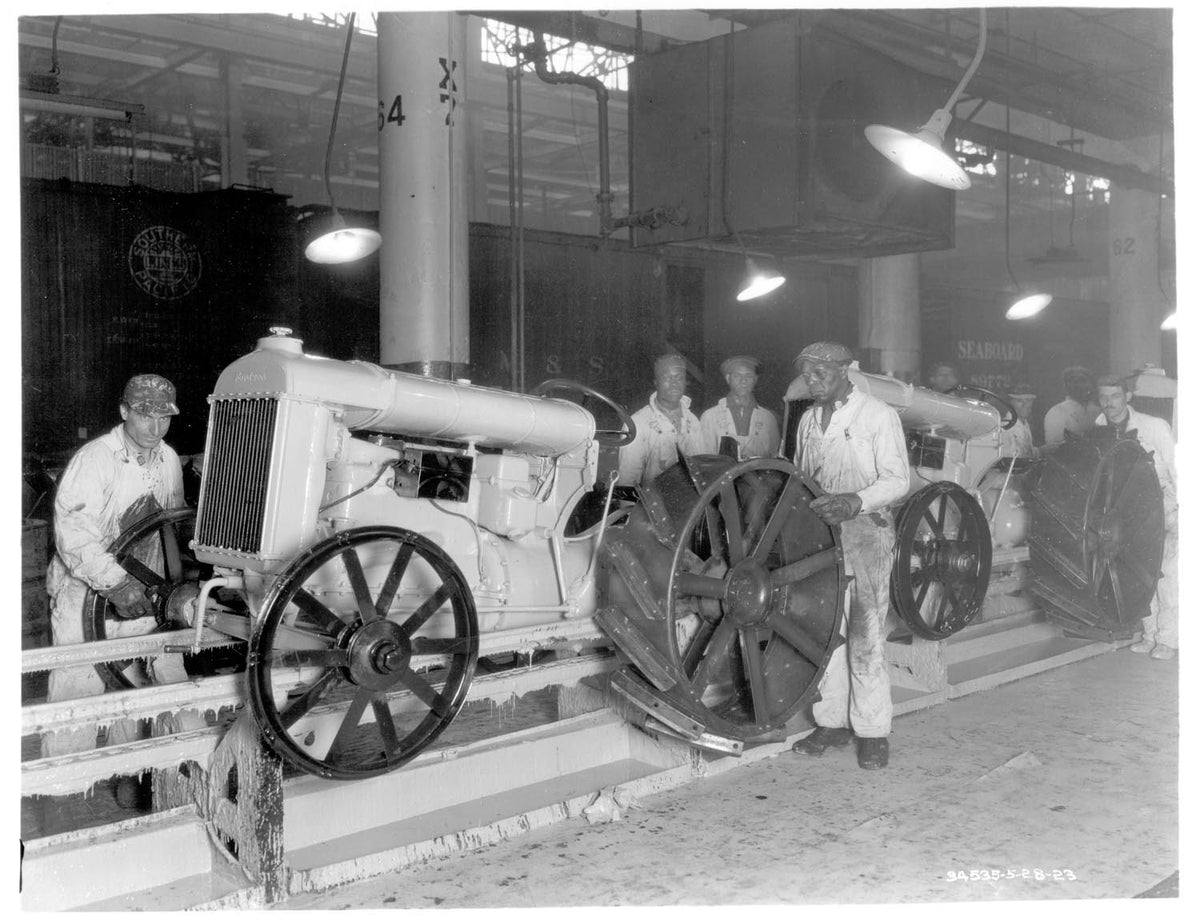 Ford Motor Company archival image documenting Fordson Assembly Lin 1923.