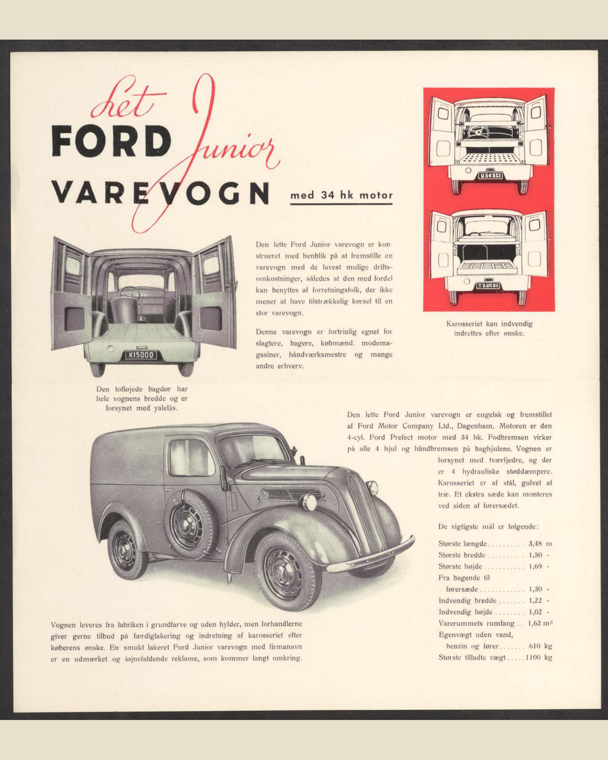 1952 ford junior half ton van Brochure Page 2 0052-0012 — 16×20 proportions