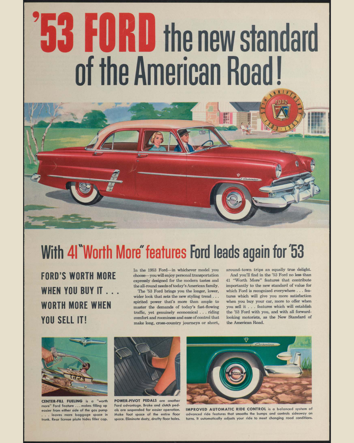 1953 Ford Car Line Brochure Page 1 0053-0013 — 16×20 proportions