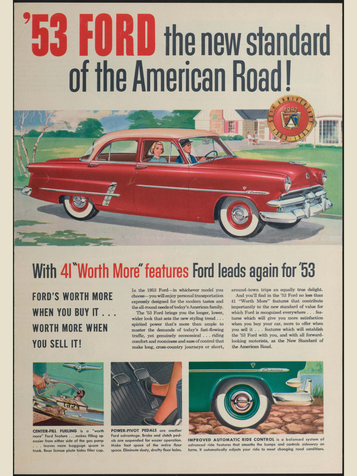 1953 Ford Car Line Brochure Page 1 0053-0013 — 18×24 proportions