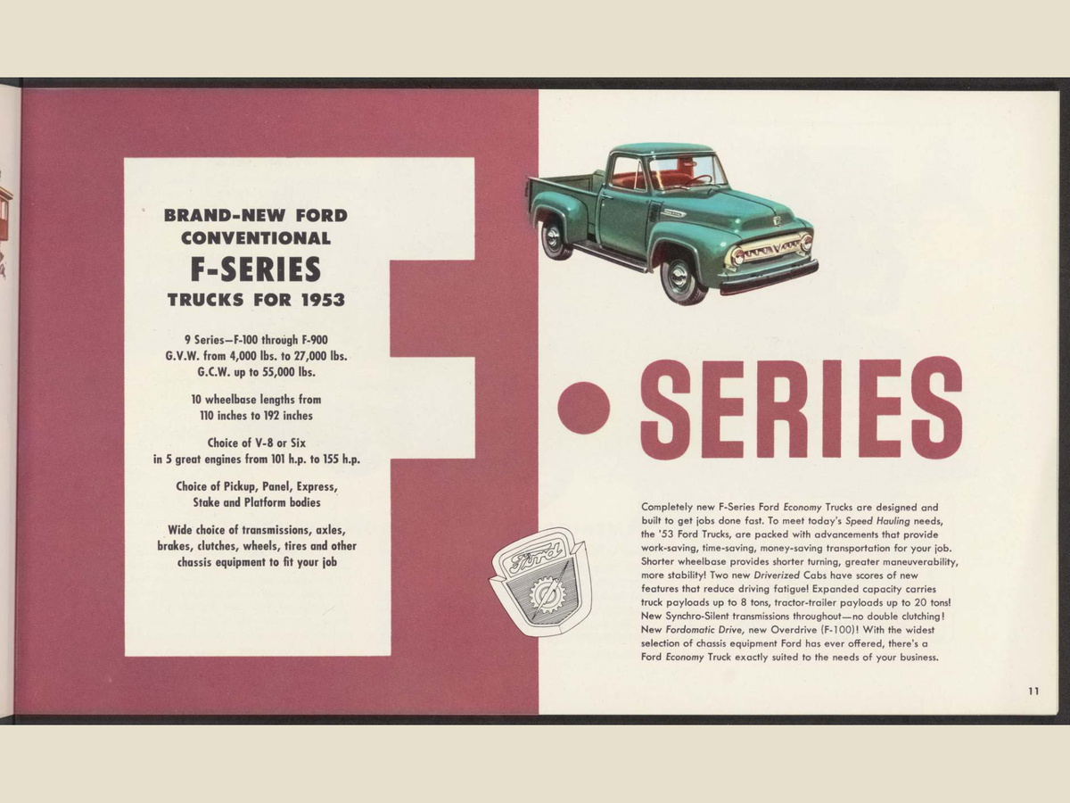 1953 ford truck line Brochure Page 11 0053-0021 — 18×24 proportions
