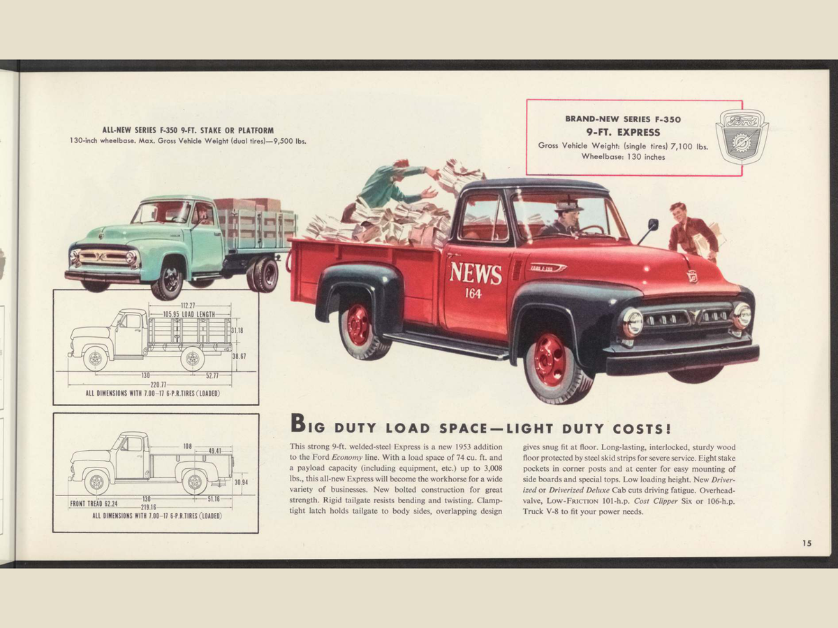 1953 ford truck line Brochure Page 15 0053-0022 — 18×24 proportions