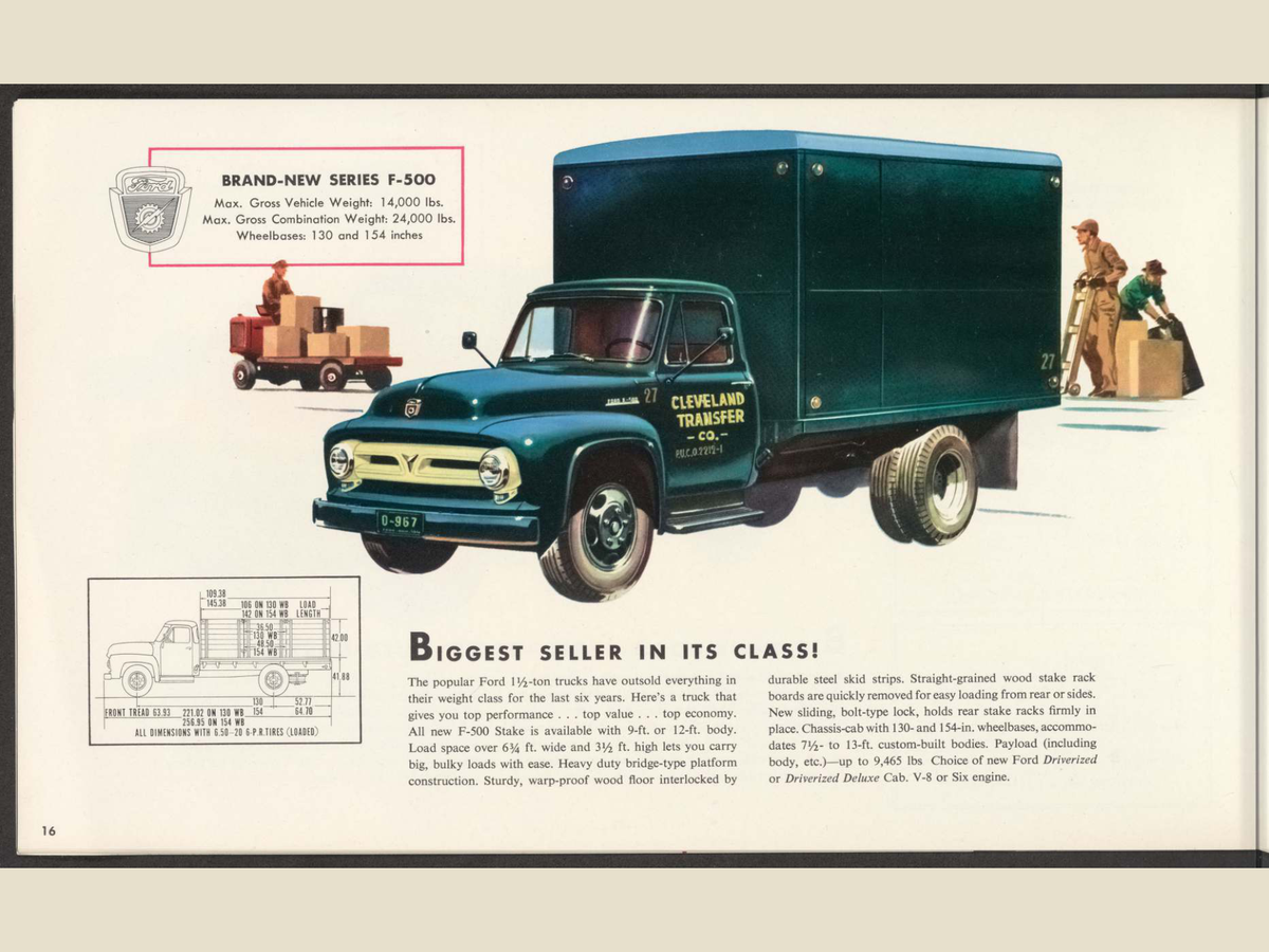 1953 ford truck line Brochure Page 16 0053-0023 — 18×24 proportions