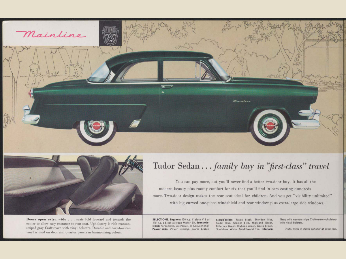 1954 Ford Car Line Brochure Page 6 0054-0010 — 18×24 proportions