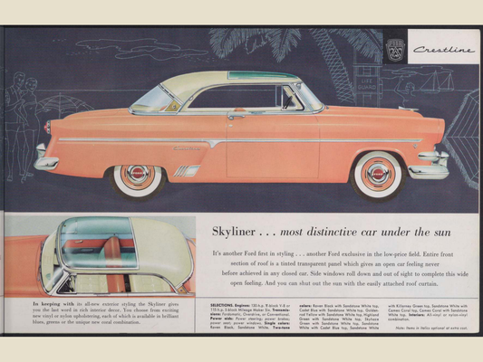 1954 Ford Car Line Brochure Page 17 0054-0019 — 18×24 proportions