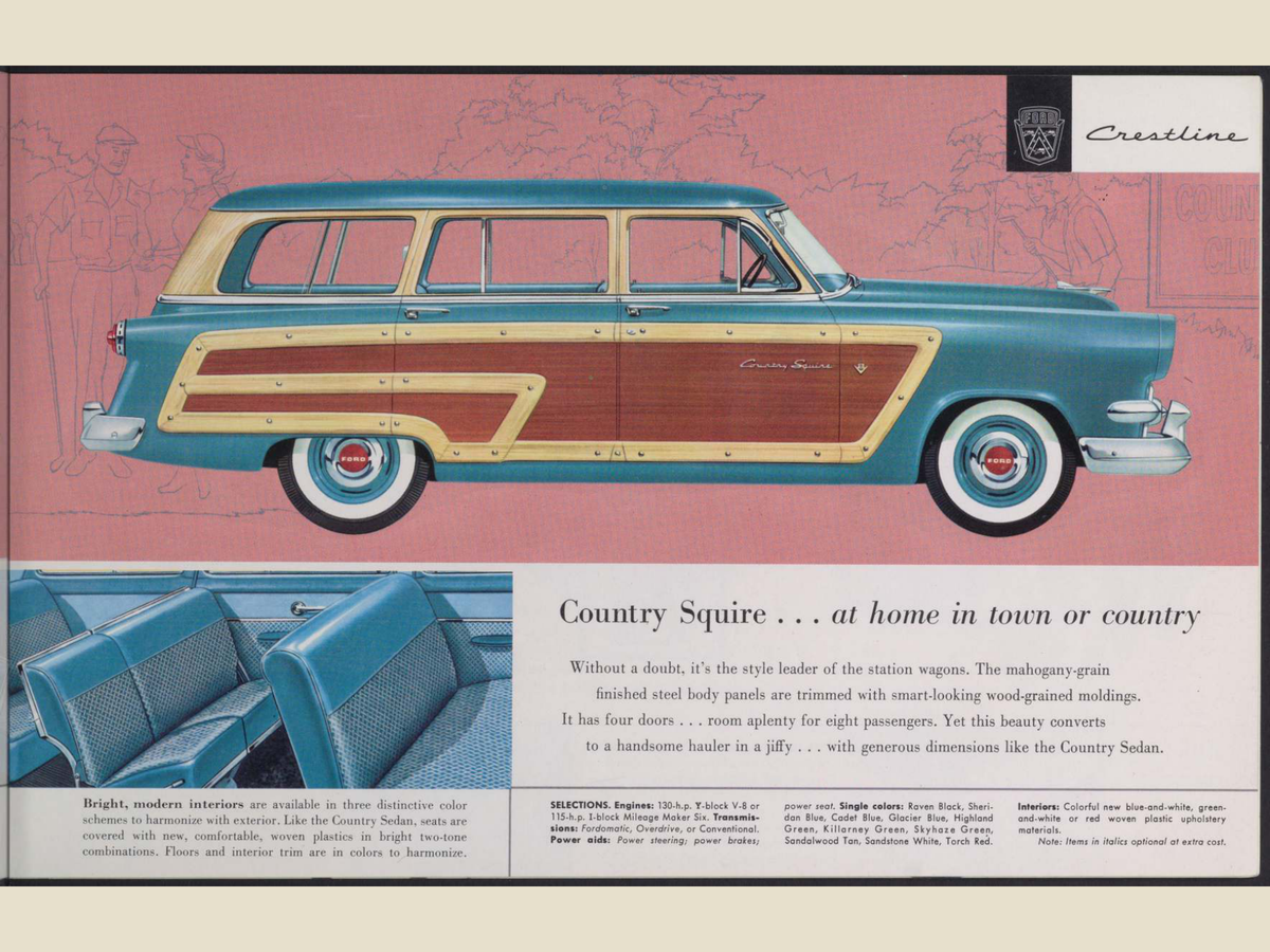 1954 Ford Car Line Brochure Page 19 0054-0021 — 18×24 proportions