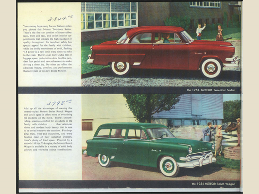 1954 Meteor Cars Brochure Page 8 0054-0032 — 18×24 proportions