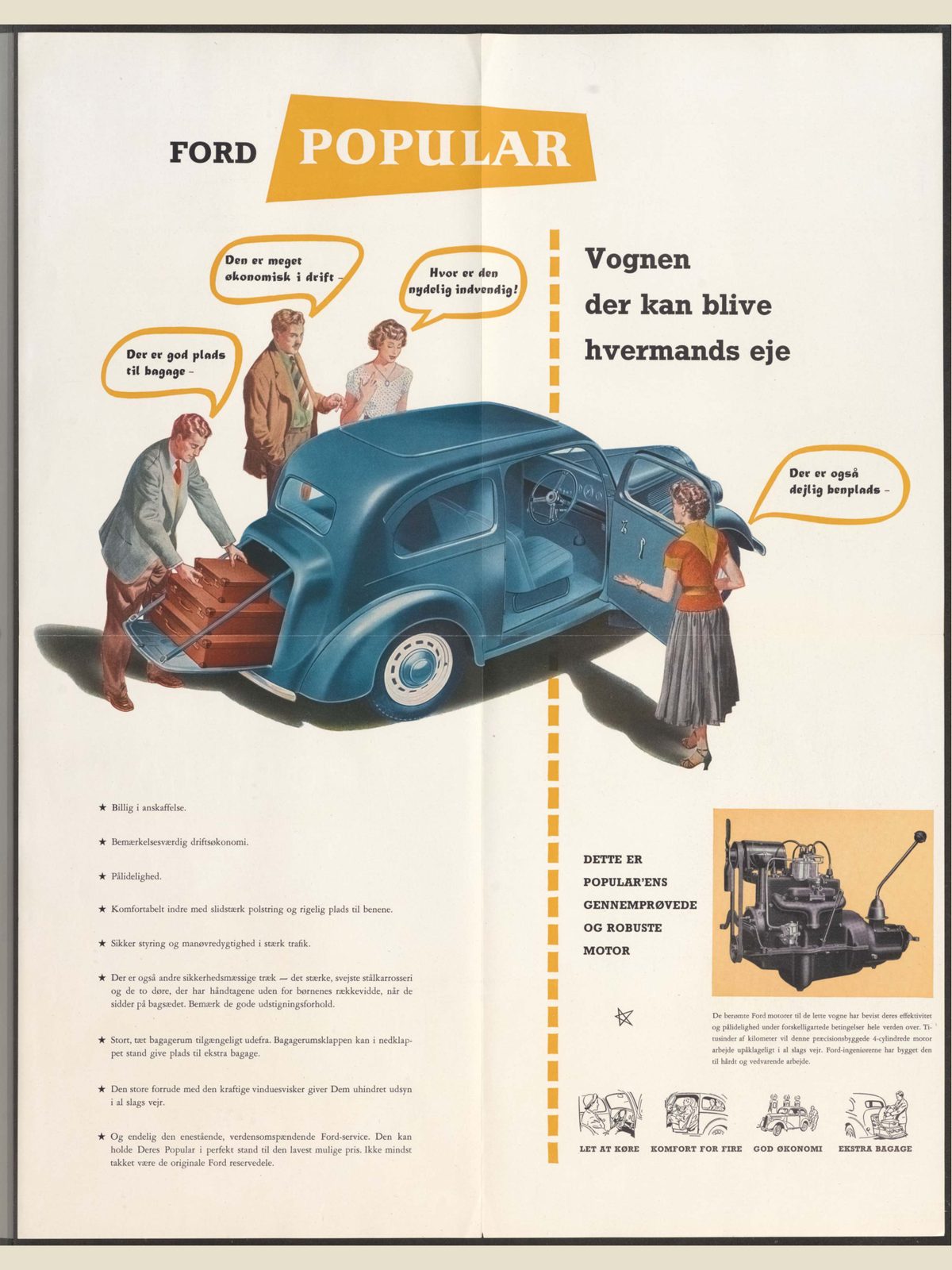 1954 ford popular 103e Brochure Page 3 0054-0035 — 18×24 proportions