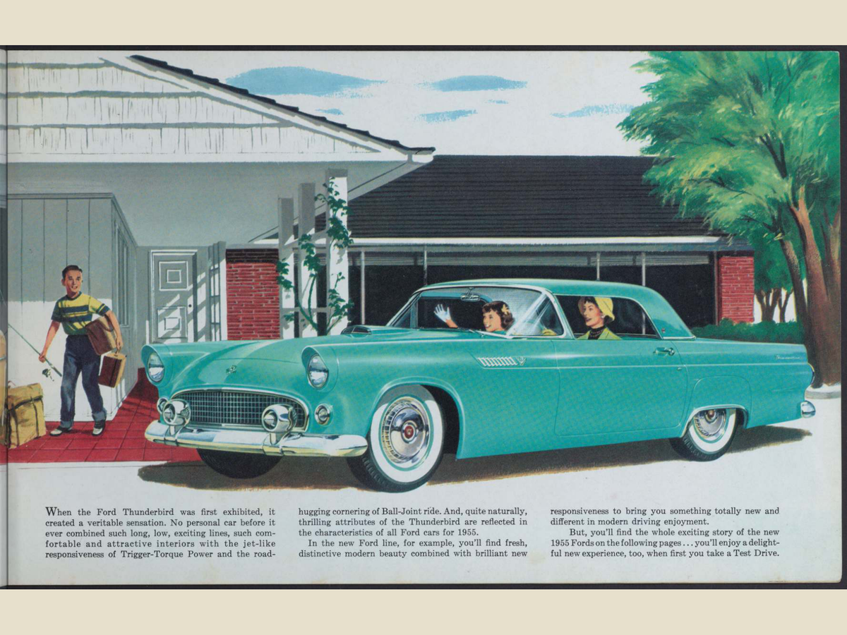 1955 Ford Car Line Brochure Page 3 0055-0007 — 18×24 proportions