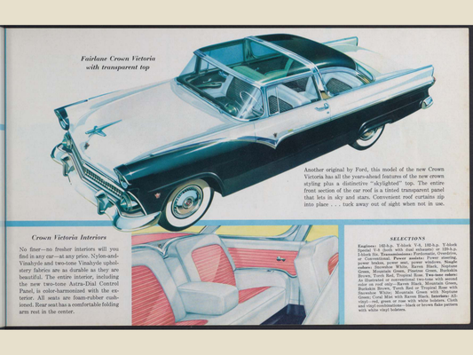 1955 Ford Car Line Brochure Page 5 0055-0009 — 18×24 proportions