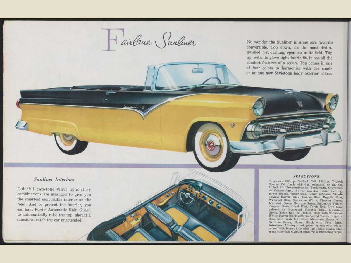 1955 Ford Car Line Brochure Page 6 0055-0010 — 18×24 proportions