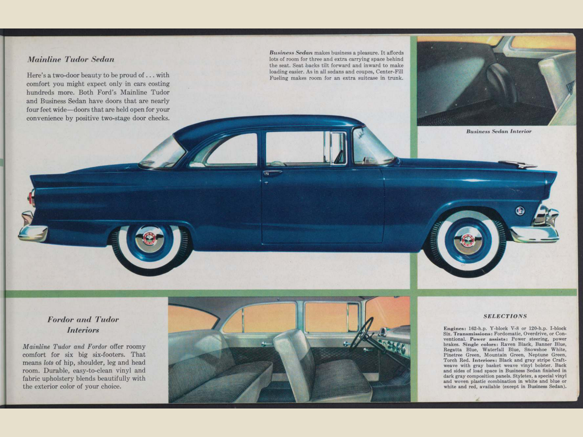 1955 Ford Car Line Brochure Page 13 0055-0013 — 18×24 proportions