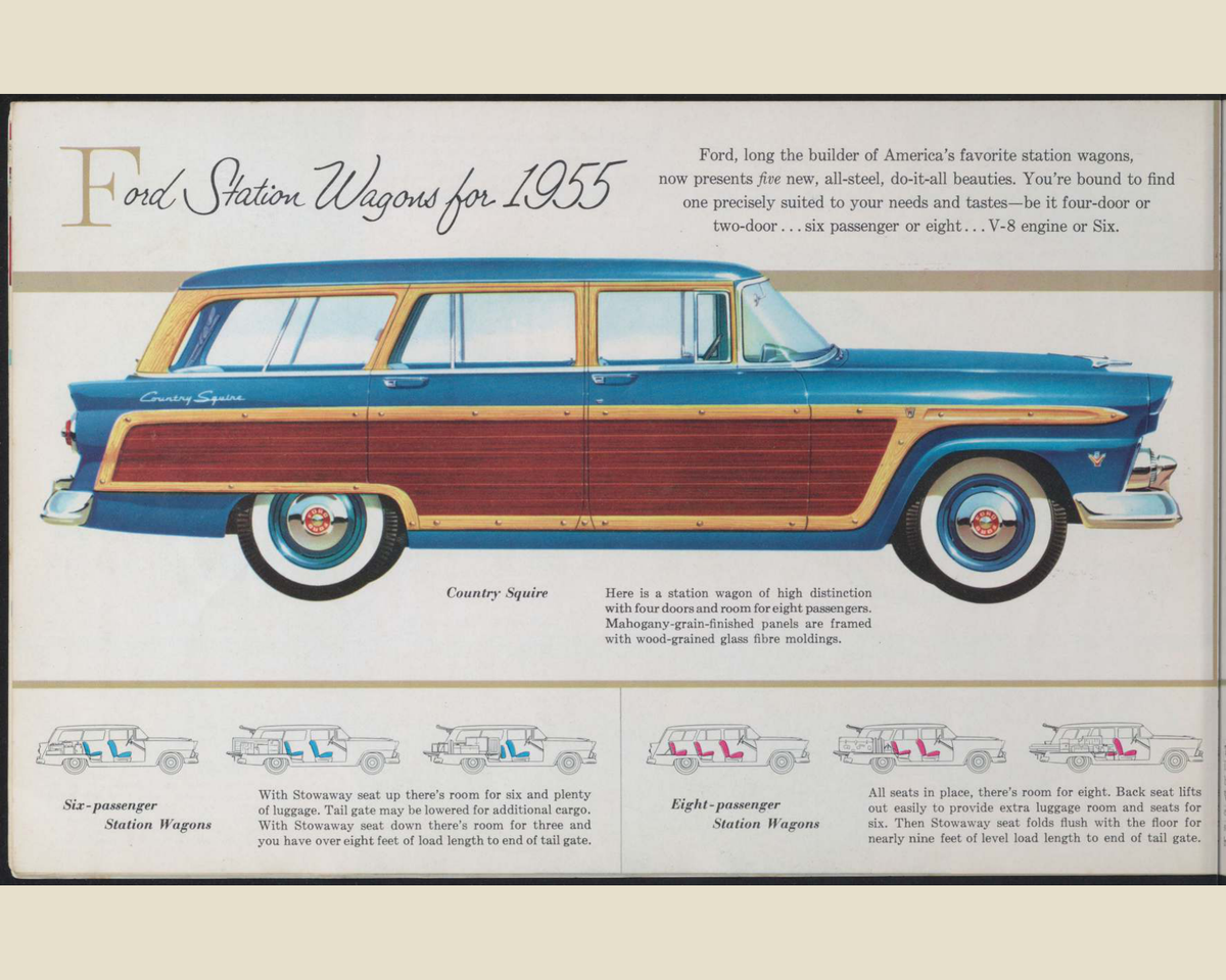 1955 Ford Car Line Brochure Page 14 0055-0014 — 16×20 proportions