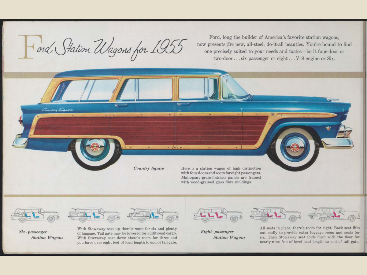 1955 Ford Car Line Brochure Page 14 0055-0014 — 18×24 proportions