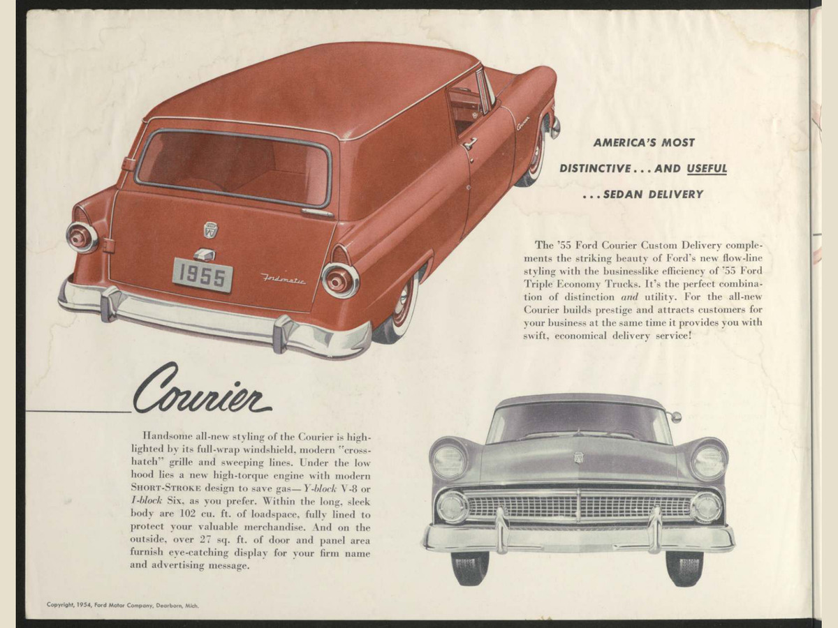 1955 Ford Courier Brochure Page 2 0055-0017 — 18×24 proportions