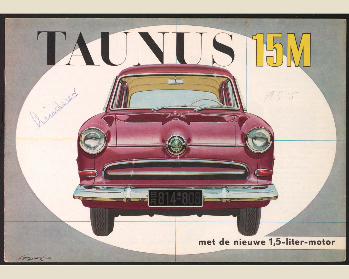 1955 Ford Taunus 15M Brochure Page 1 0055-0018 — 16×20 proportions