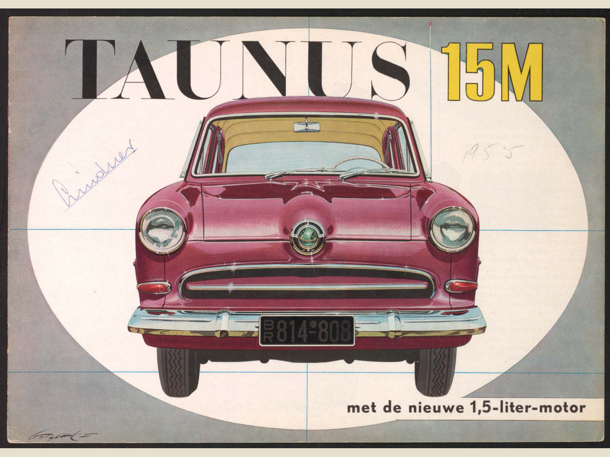 1955 Ford Taunus 15M Brochure Page 1 0055-0018 — 18×24 proportions