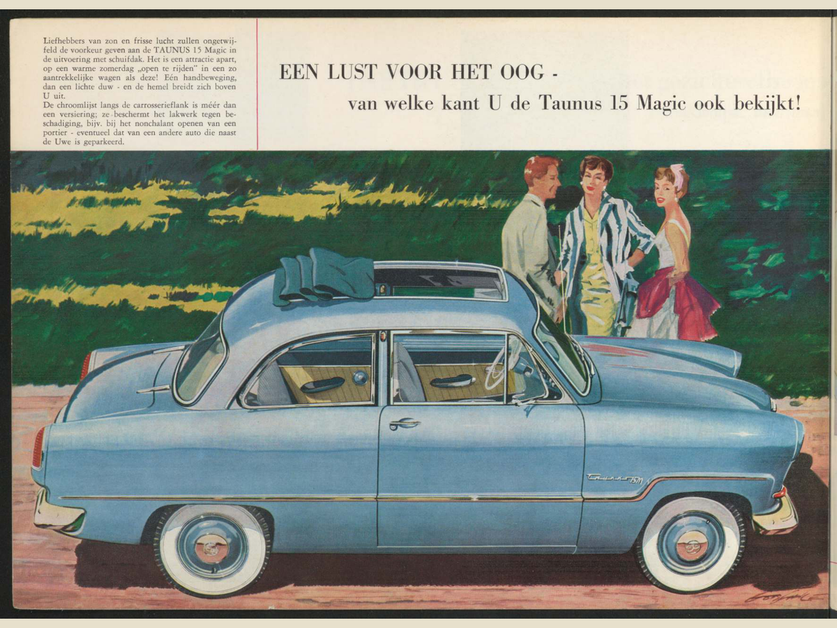 1955 Ford Taunus 15M Brochure Page 6 0055-0019 — 18×24 proportions