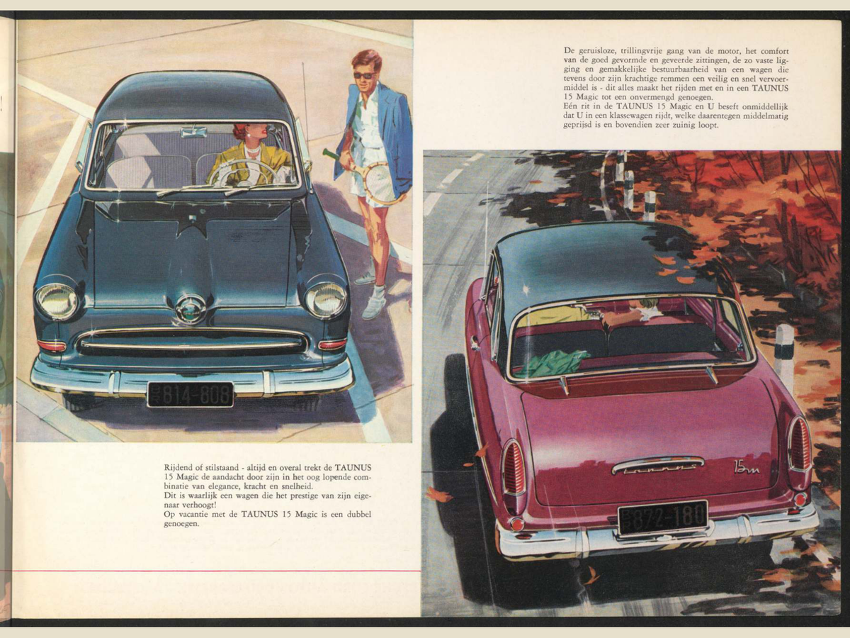 1955 Ford Taunus 15M Brochure Page 7 0055-0020 — 18×24 proportions