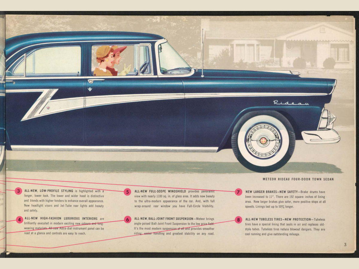 1955 Meteor Lineup Brochure Page 3 0055-0022 — 18×24 proportions
