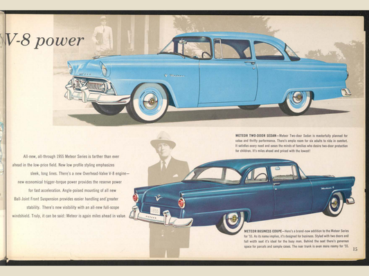 1955 Meteor Lineup Brochure Page 15 0055-0028 — 18×24 proportions