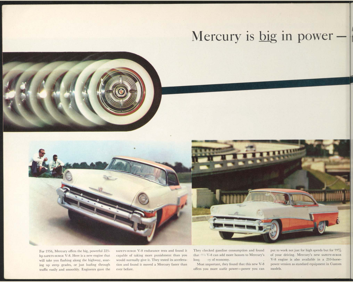 1956 Mercury Montclair Monterey and Custom Brochure Page 20 0056-0035 — 16×20 proportions