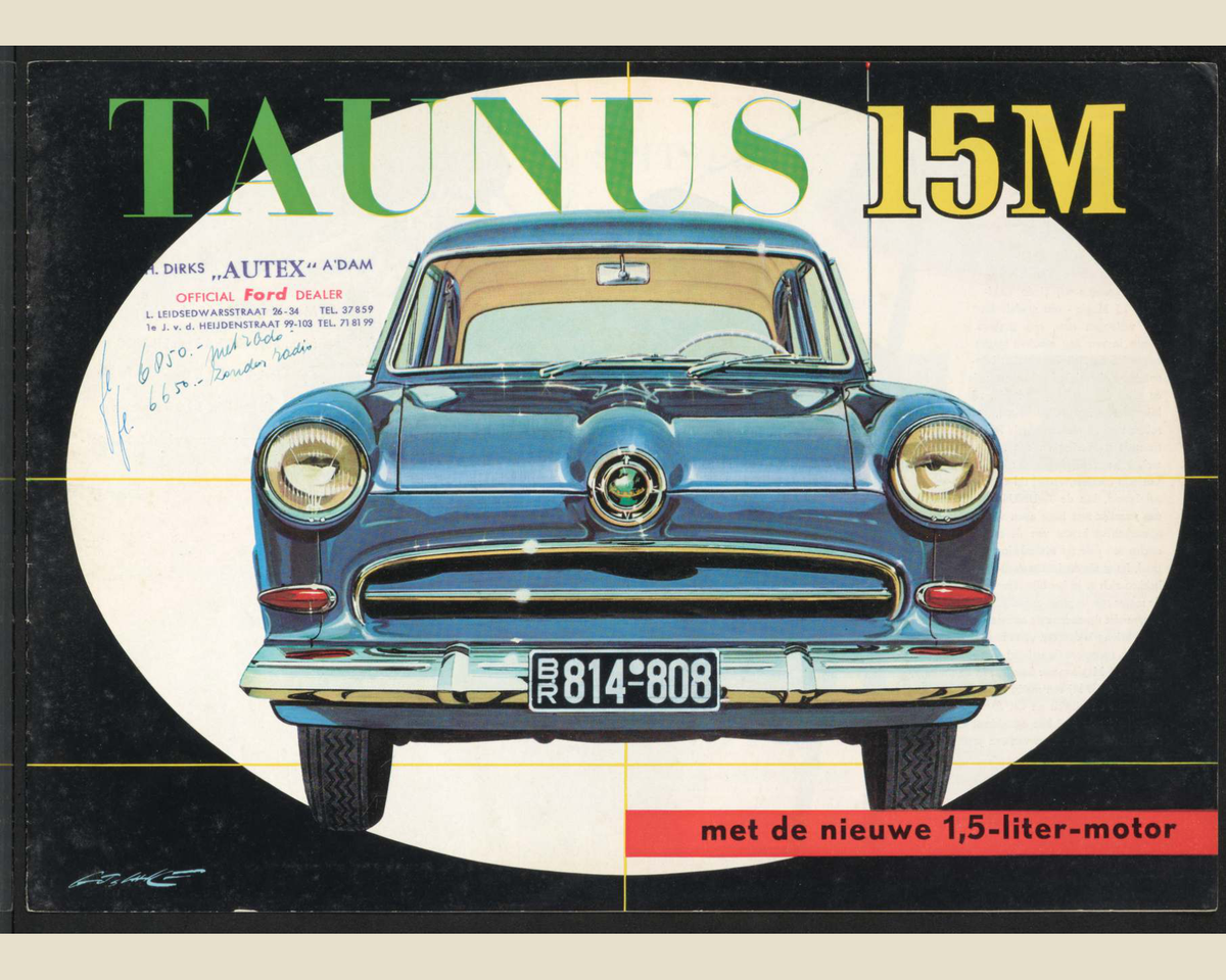 1956 Ford Taunus 15 M Brochure Page 1 0056-0041 — 16×20 proportions