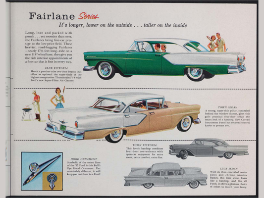 1957 Ford Car Line Brochure Page 4 0057-0016 — 18×24 proportions