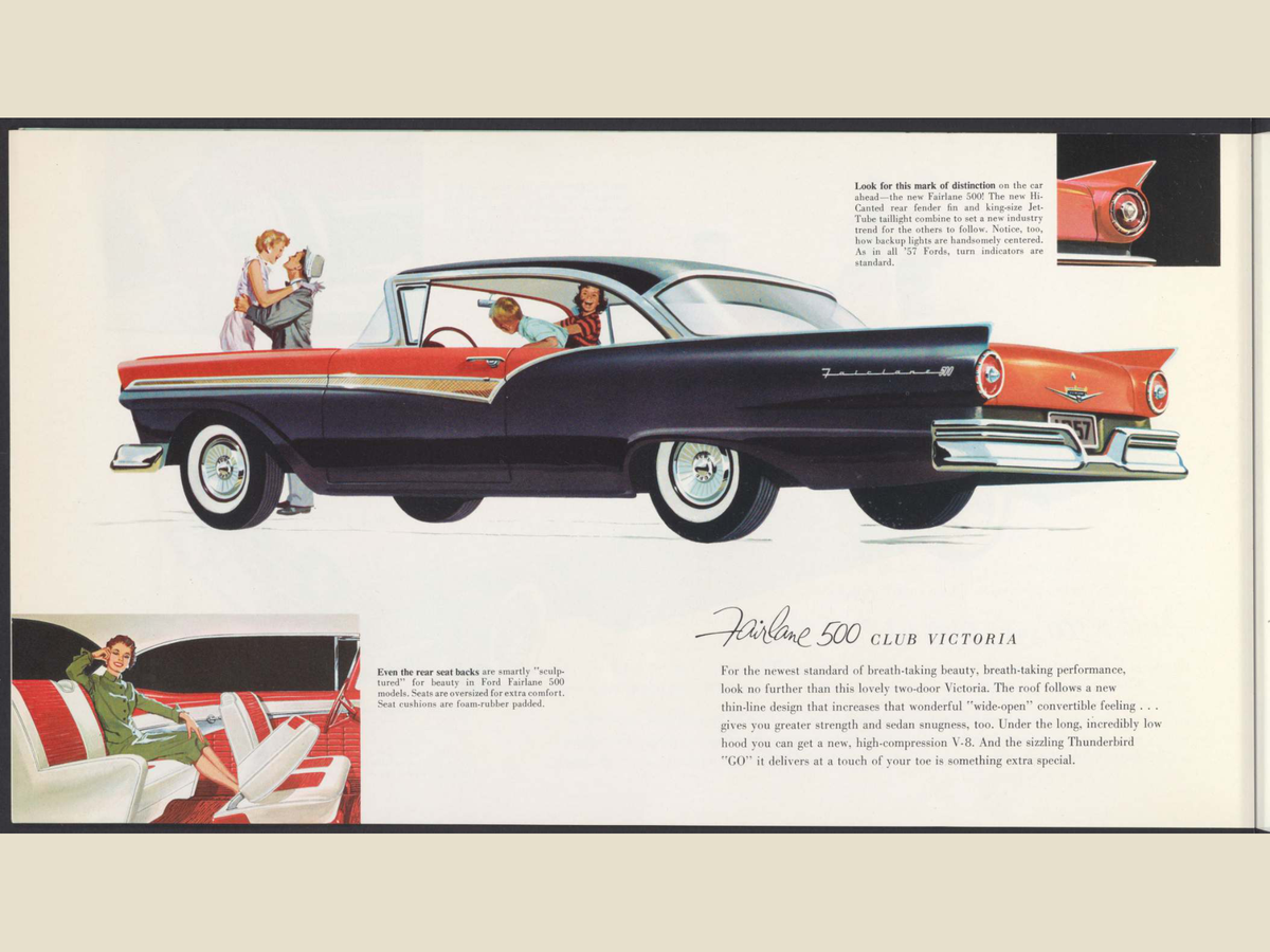 1957 Ford Fairlane and Fairlane 500 Brochure Page 8 0057-0021 — 18×24 proportions