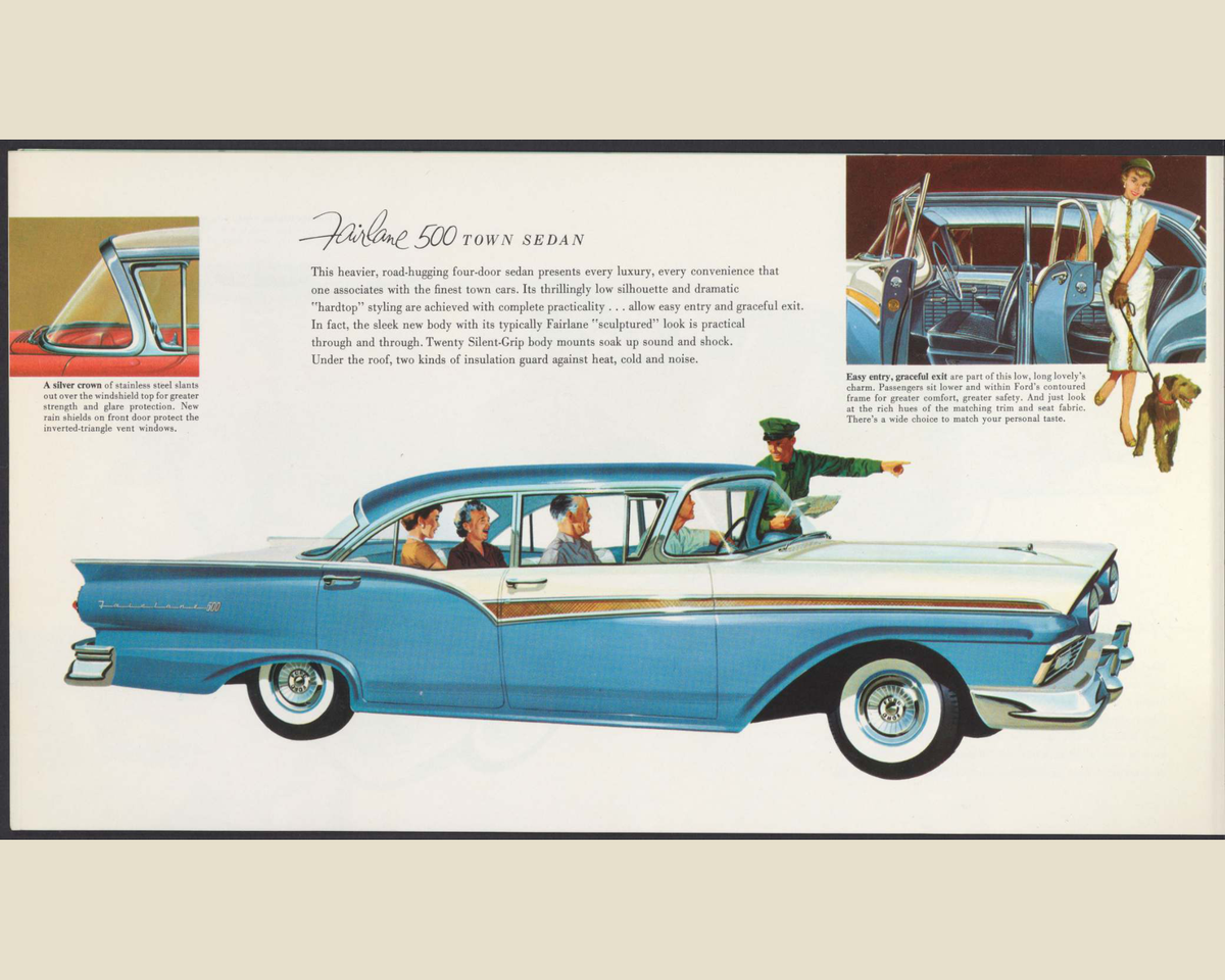 1957 Ford Fairlane and Fairlane 500 Brochure Page 10 0057-0023 — 16×20 proportions