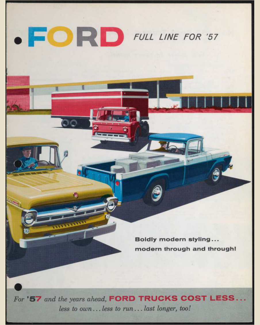 1957 Ford Truck full line Brochure Page 1 0057-0037 — 16×20 proportions