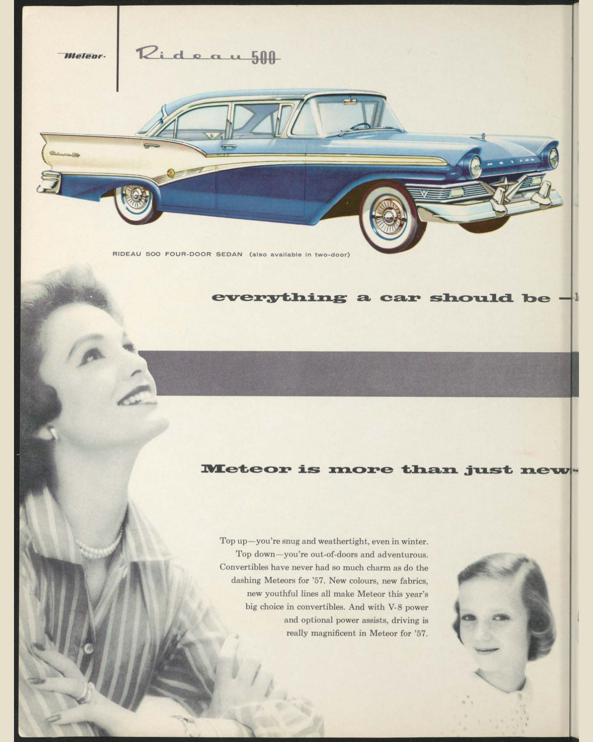 1957 Meteor Cars Brochure Page 6 0057-0046 — 16×20 proportions