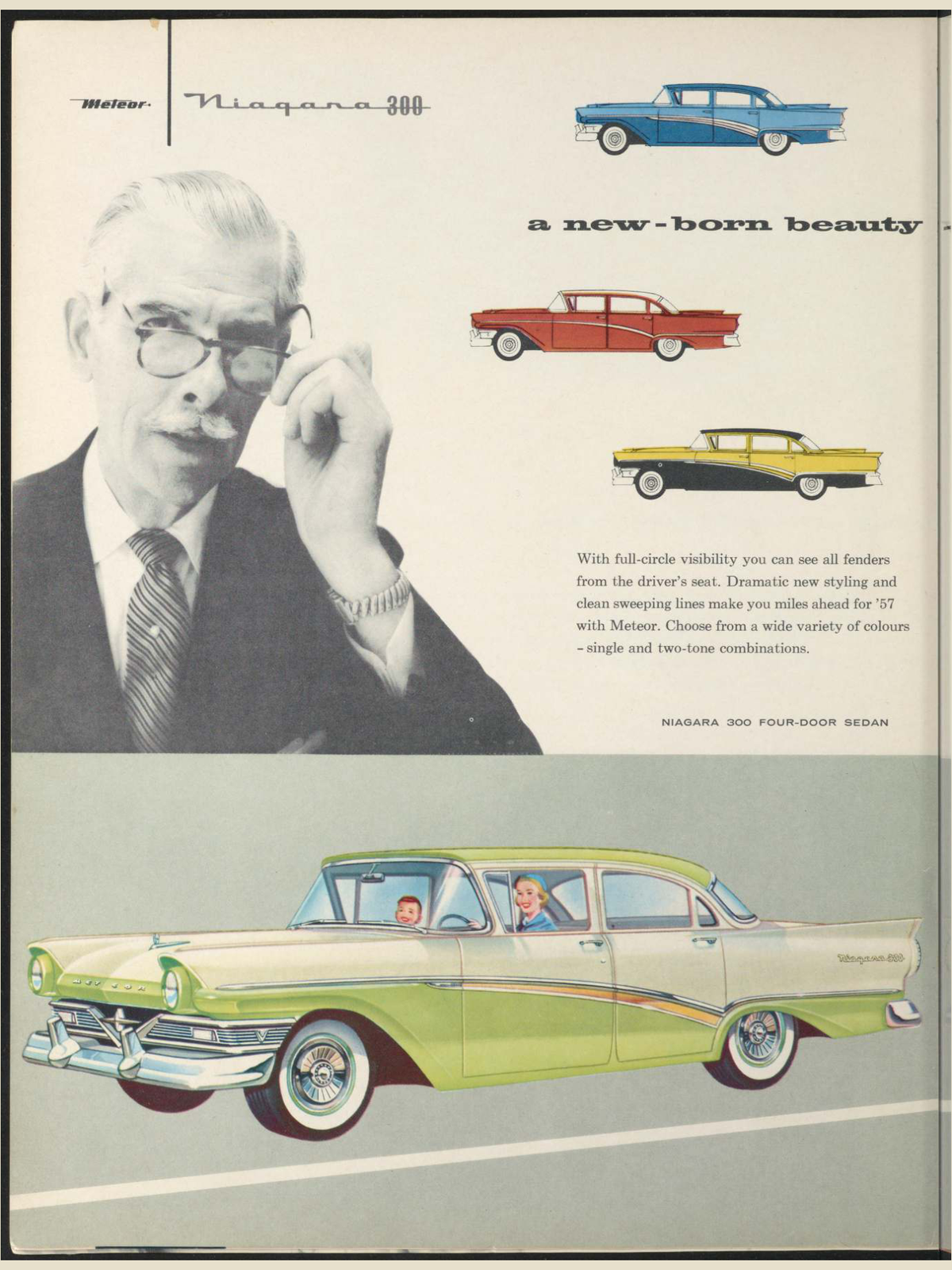 1957 Meteor Cars Brochure Page 14 0057-0051 — 18×24 proportions