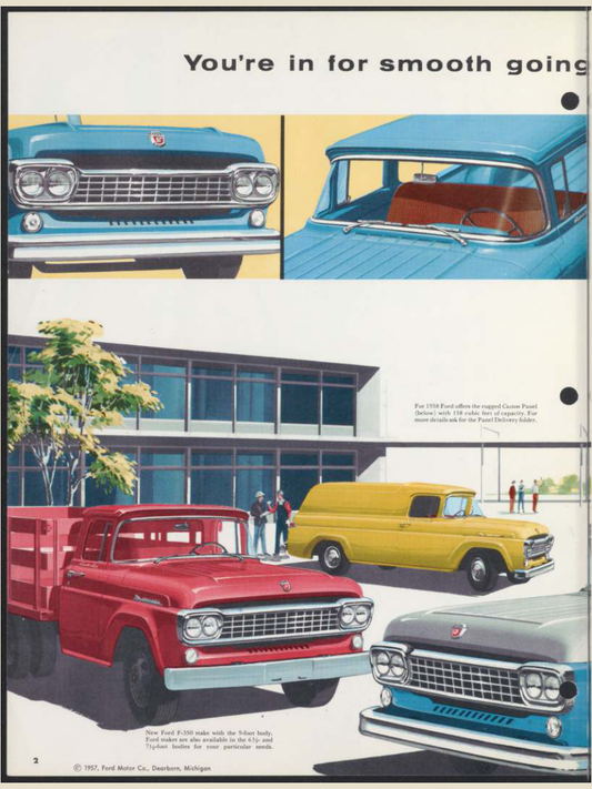 1958 Ford Light Duty F Series trucks Brochure Page 2 0058-0016 — 18×24 proportions