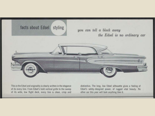 1958 Ford Edsel Brochure Page 2 0058-0019 — 18×24 proportions