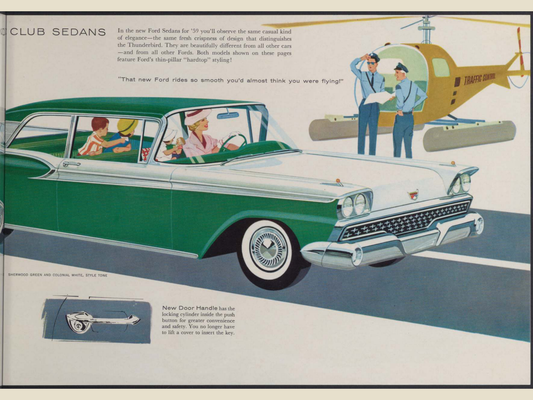 1959 Ford Car Line Brochure Page 7 0059-0018 — 18×24 proportions