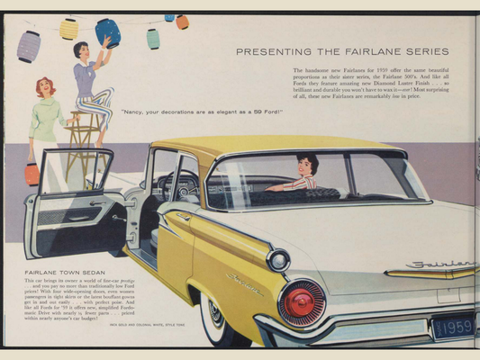 1959 Ford Car Line Brochure Page 8 0059-0019 — 18×24 proportions