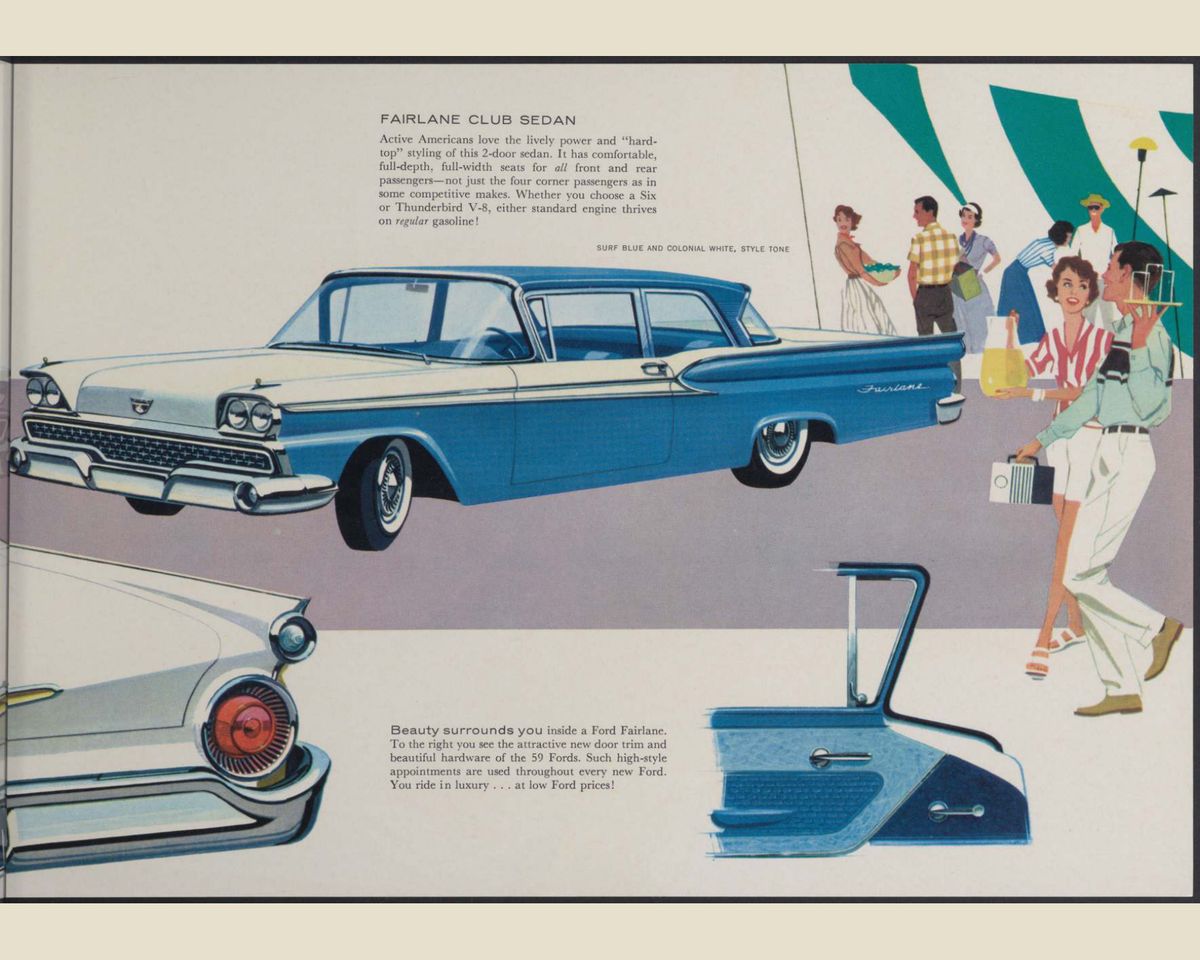 1959 Ford Car Line Brochure Page 9 0059-0020 — 16×20 proportions