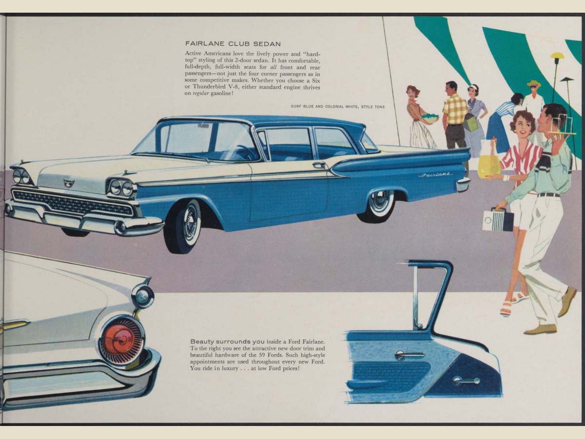 1959 Ford Car Line Brochure Page 9 0059-0020 — 18×24 proportions