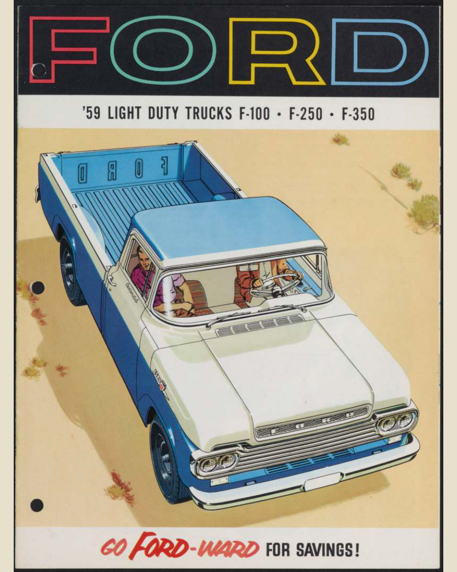 1959 Ford Light Duty F Series trucks Brochure Page 1 0059-0025 — 16×20 proportions