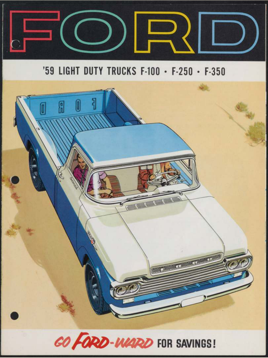1959 Ford Light Duty F Series trucks Brochure Page 1 0059-0025 — 18×24 proportions