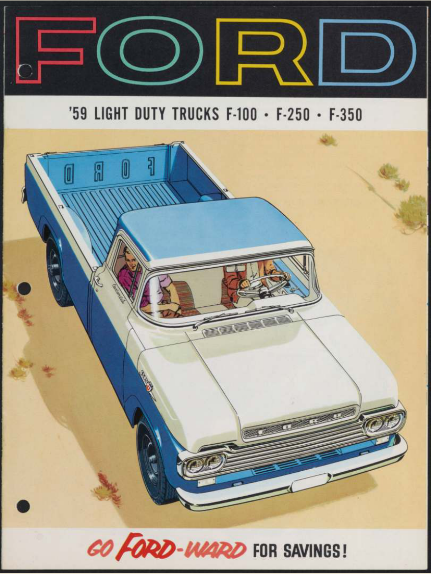 1959 Ford Light Duty F Series trucks Brochure Page 1 0059-0025 — 18×24 proportions