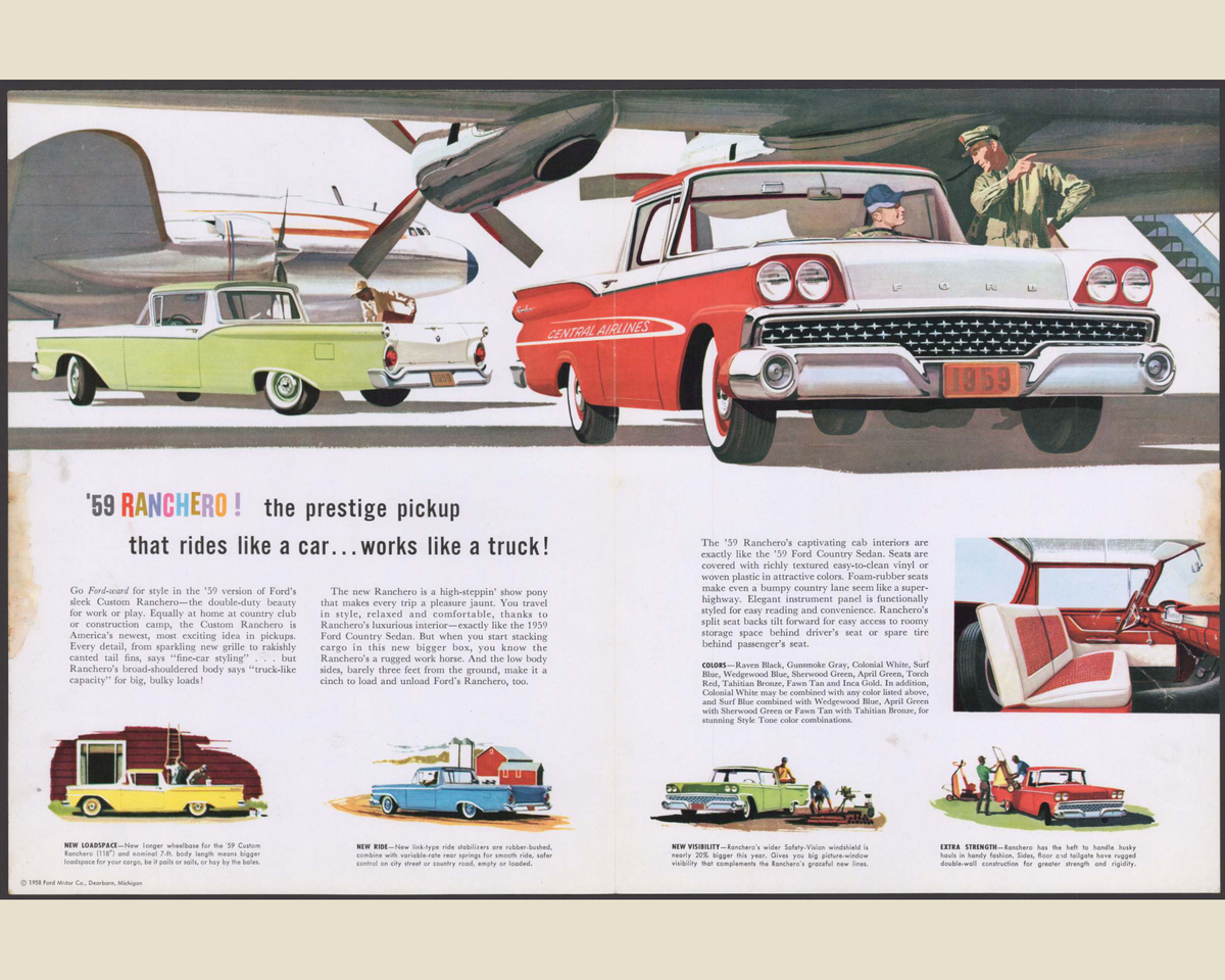 1959 Ford Ranchero Brochure Page 2 0059-0032 — 16×20 proportions
