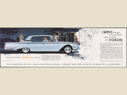 1960 Ford Car Line Brochure Page 2 0060-0015 — 18×24 proportions