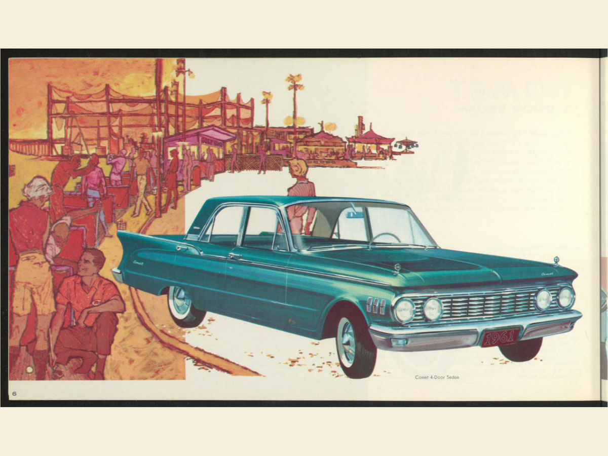 1961 Mercury Comet Brochure Page 6 0061-0011 — 18×24 proportions