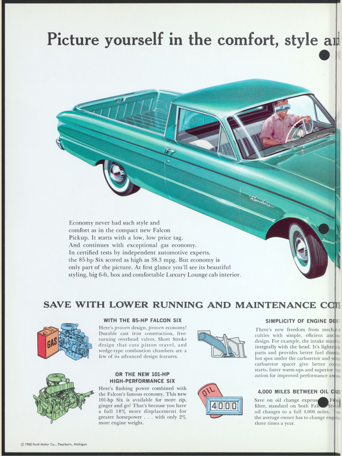 1961 ford falcon ranchero Brochure Page 2 0061-0021 — 18×24 proportions
