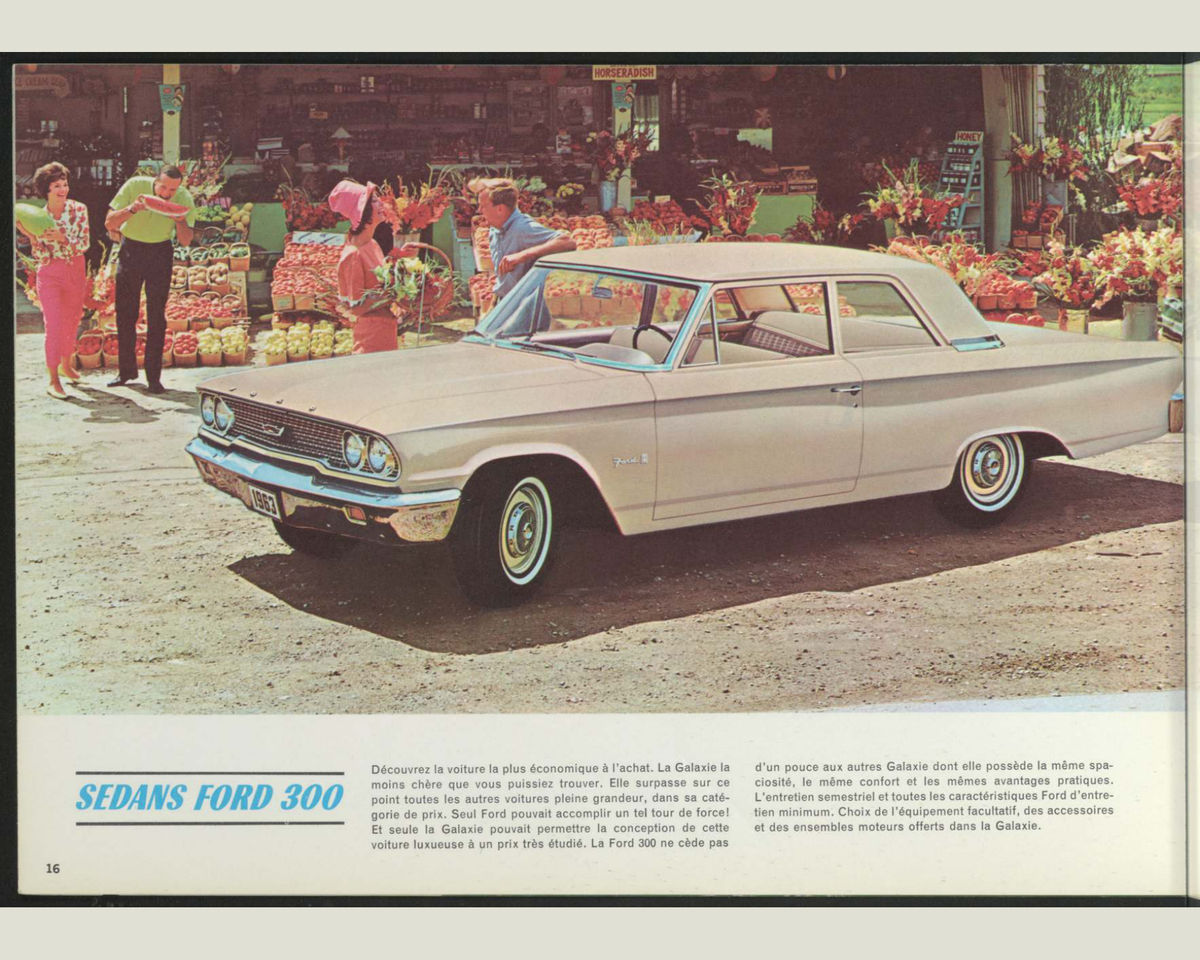 1963 Ford Galaxie Brochure Page 16 0063-0021 — 16×20 proportions