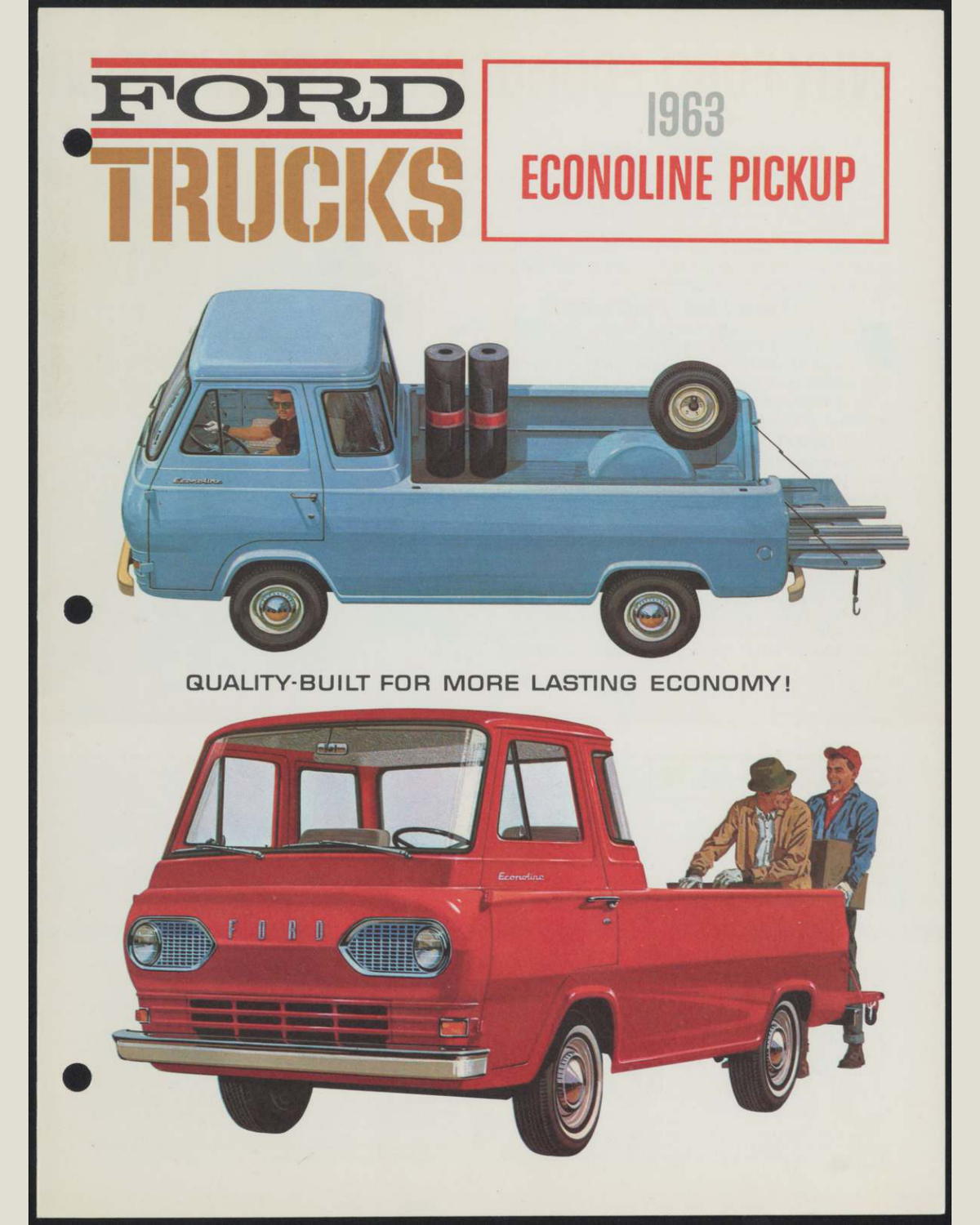 1963 Ford Econoline Pickup Brochure Page 1 0063-0042 — 16×20 proportions