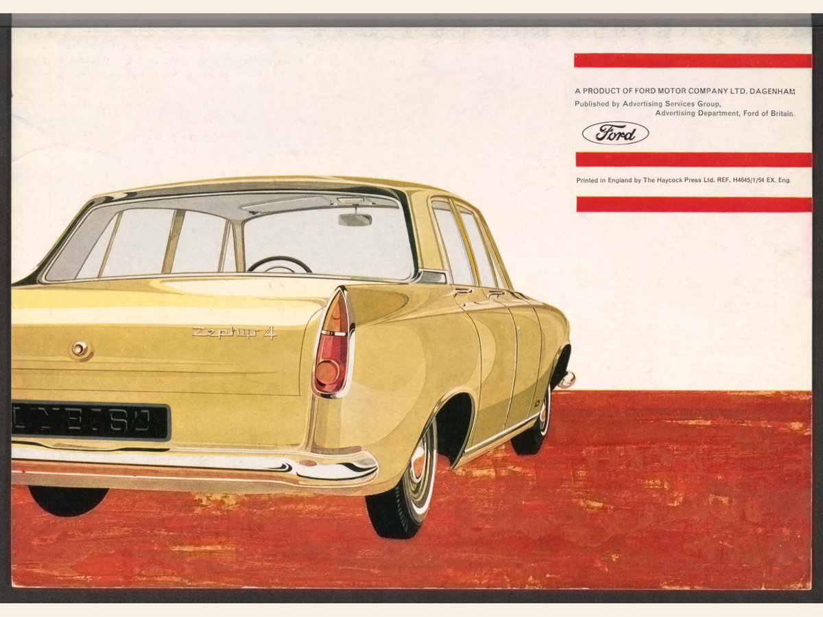 1964 Ford Zephyr 4 Mk 3 Brochure Page 12 0064-0017 — 18×24 proportions